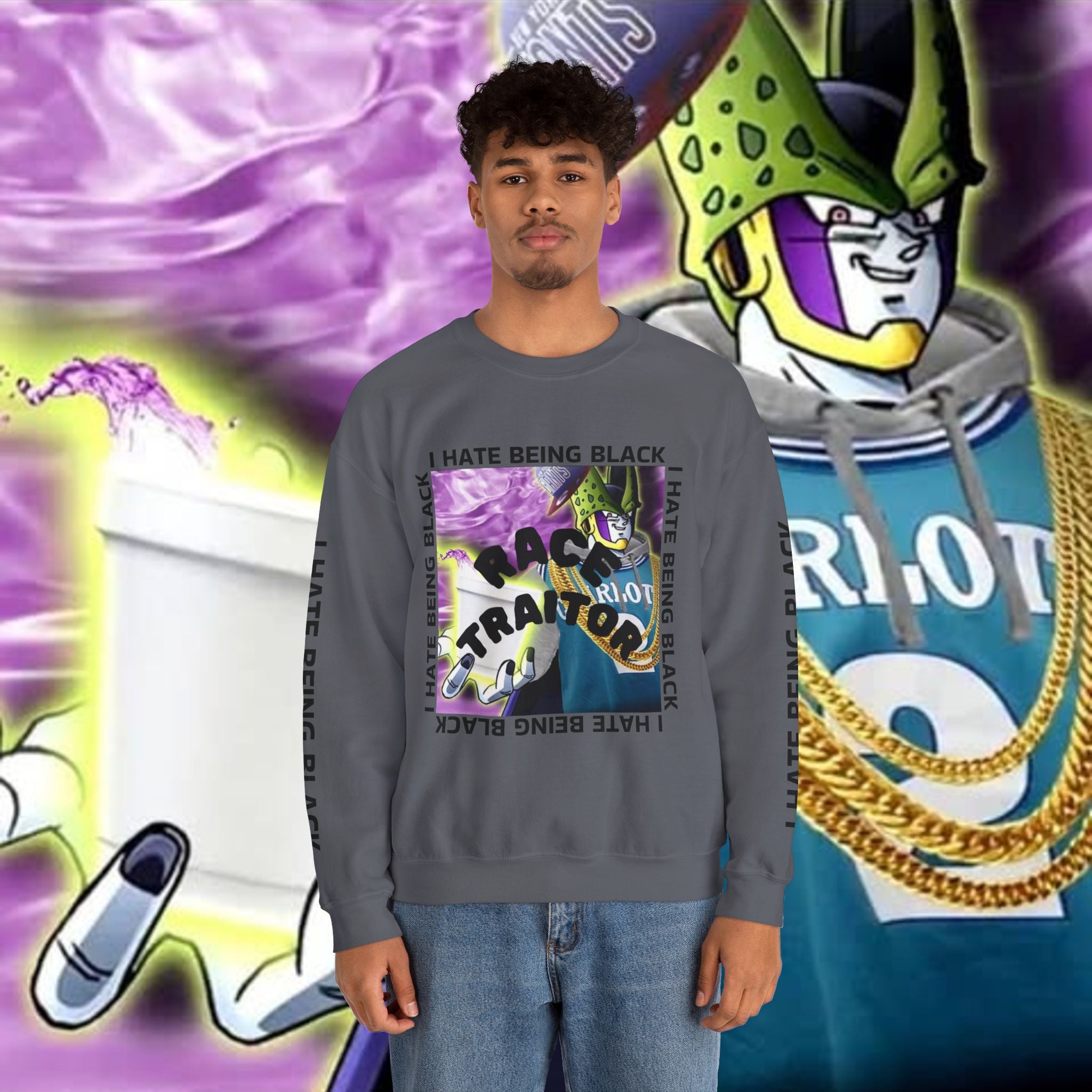 I HATE BEING BLACK - RACE TRAITOR Crewneck Sweatshirt Unisex