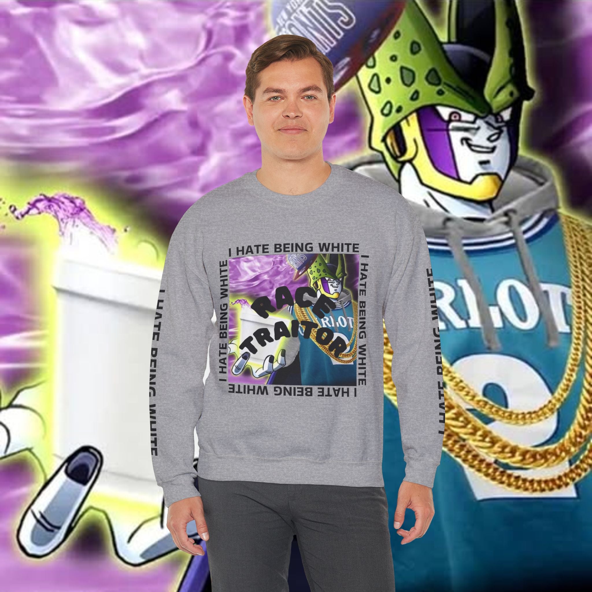 I HATE BEING WHITE - RACE TRAITOR Crewneck Sweatshirt Unisex