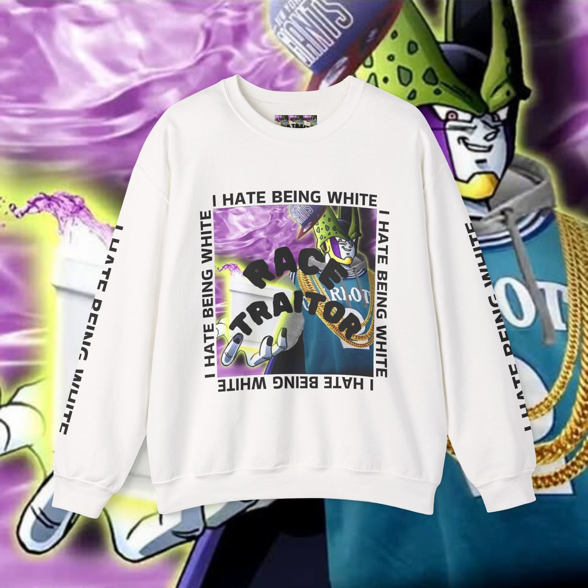 I HATE BEING WHITE - RACE TRAITOR Crewneck Sweatshirt Unisex