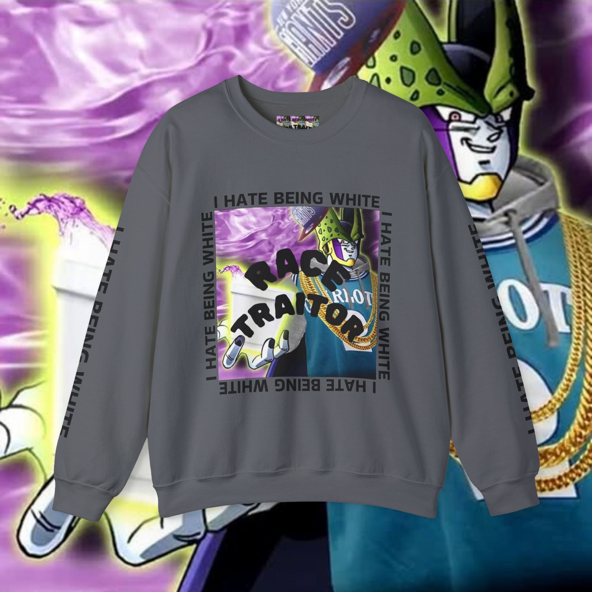 I HATE BEING WHITE - RACE TRAITOR Crewneck Sweatshirt Unisex