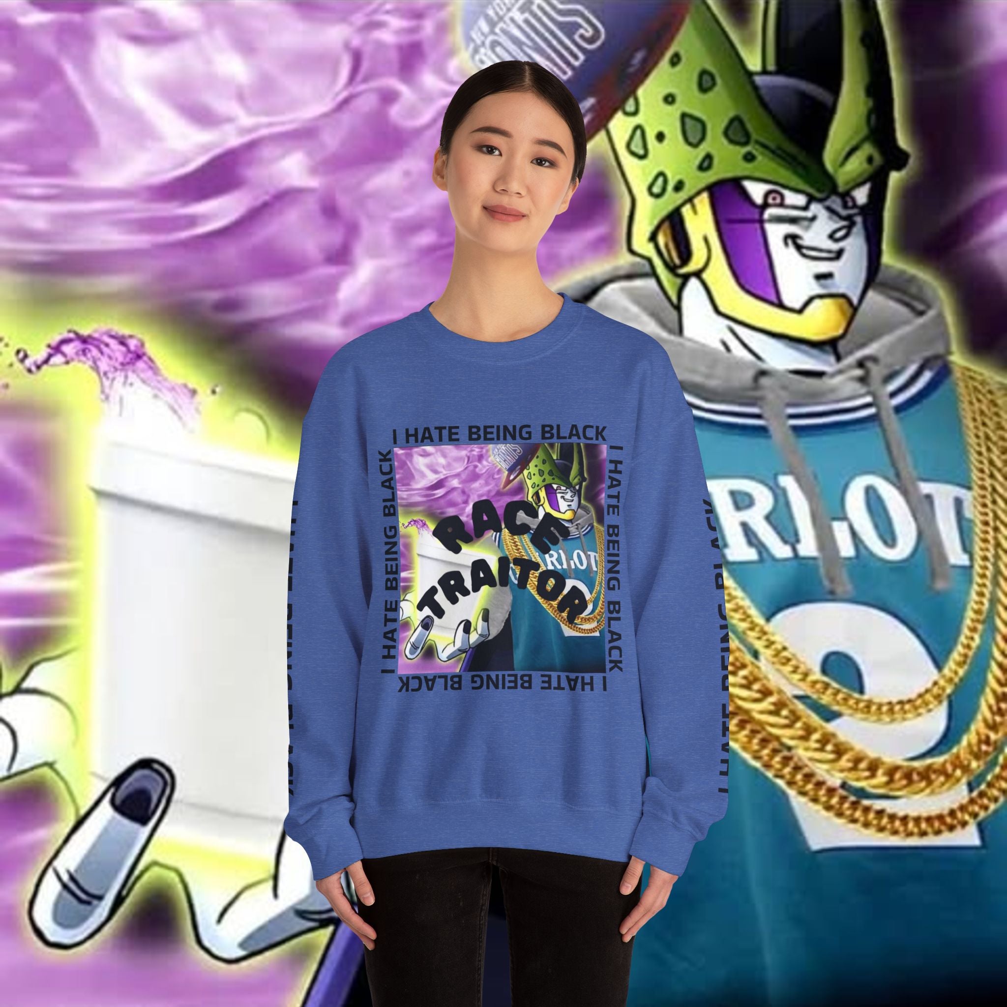 I HATE BEING BLACK - RACE TRAITOR Crewneck Sweatshirt Unisex