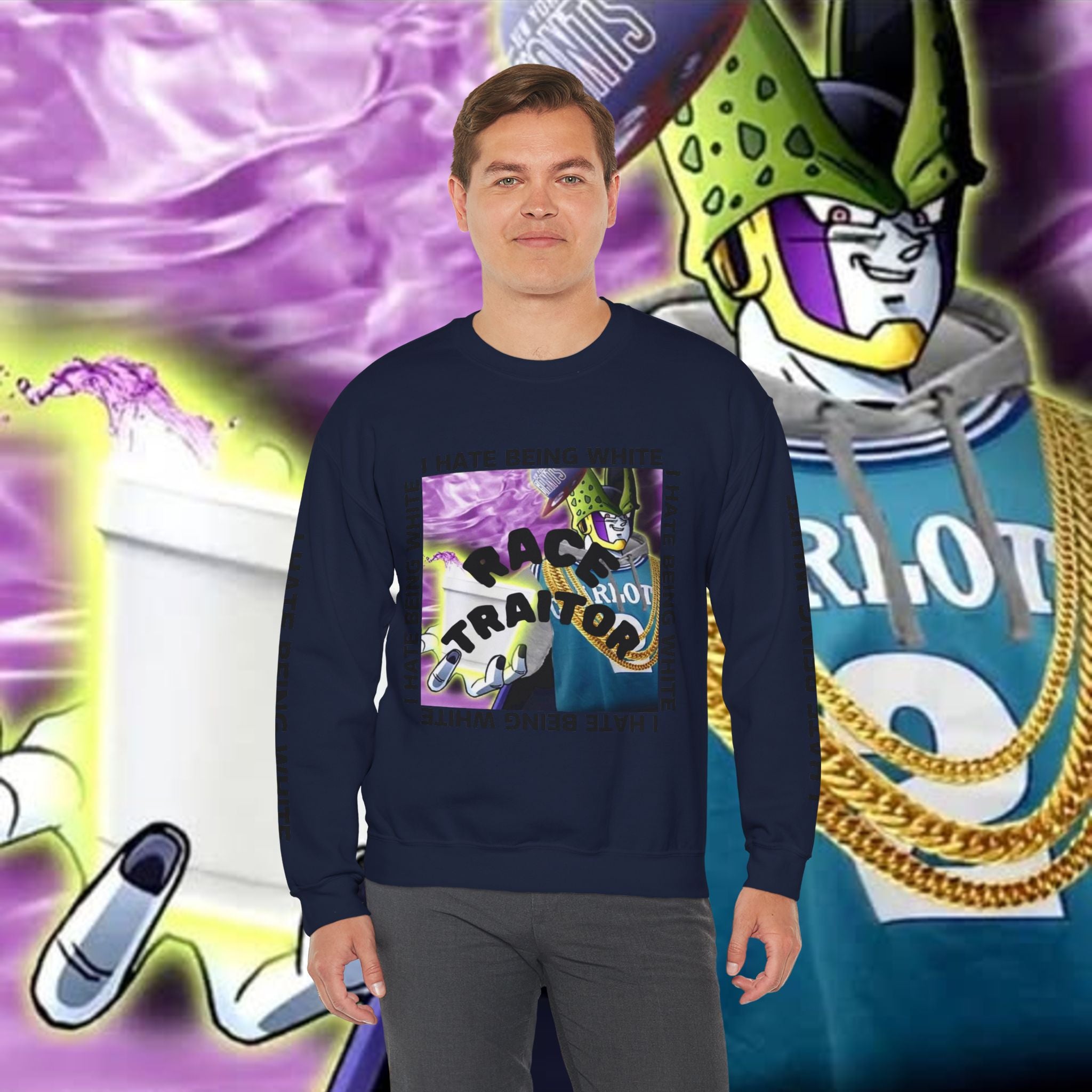 I HATE BEING WHITE - RACE TRAITOR Crewneck Sweatshirt Unisex