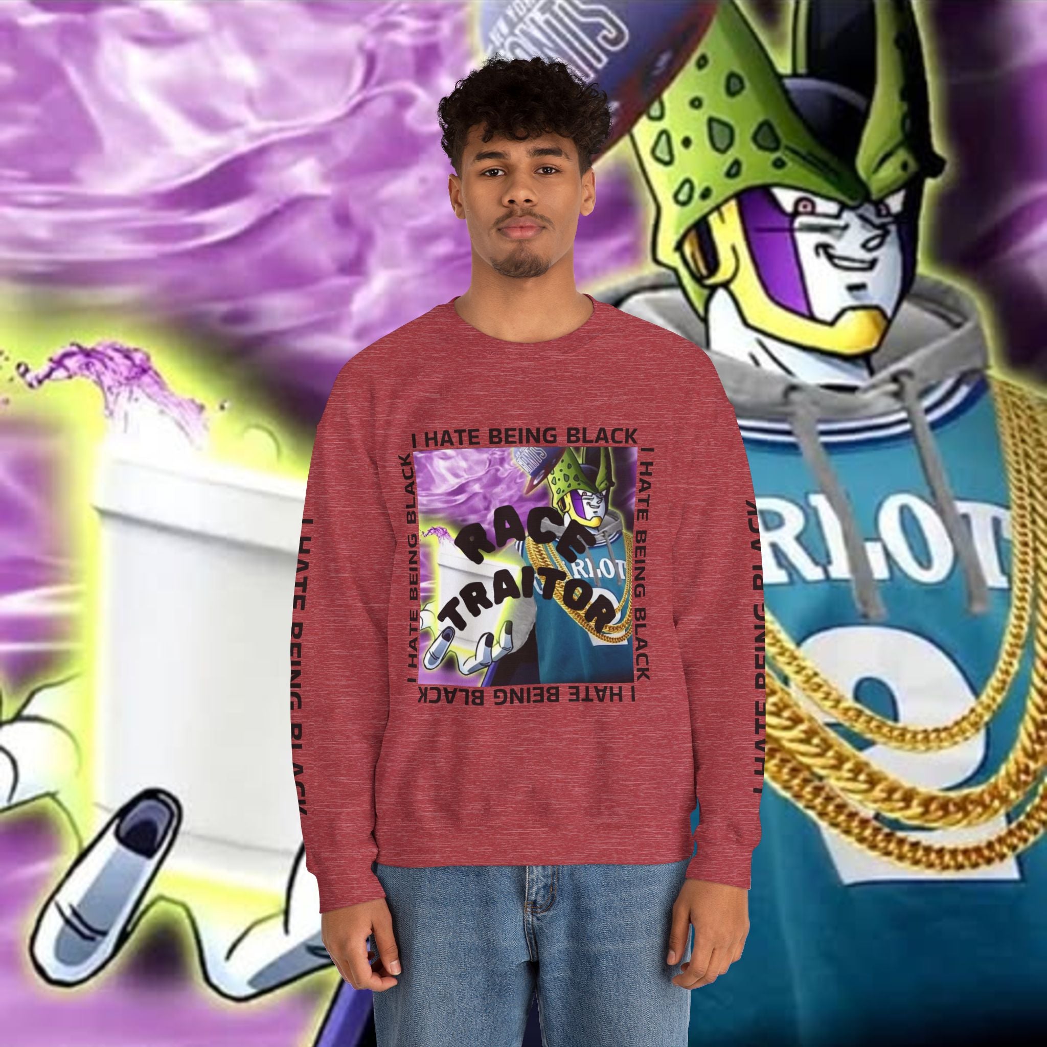 I HATE BEING BLACK - RACE TRAITOR Crewneck Sweatshirt Unisex