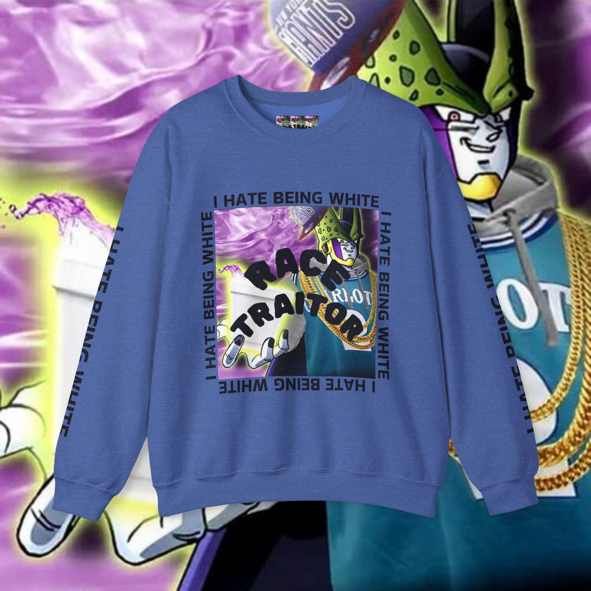 I HATE BEING WHITE - RACE TRAITOR Crewneck Sweatshirt Unisex